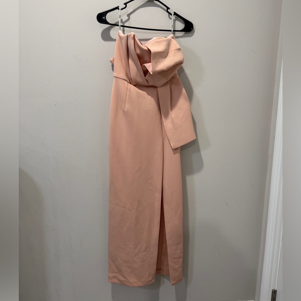 Elegant Strapless Peach Dress